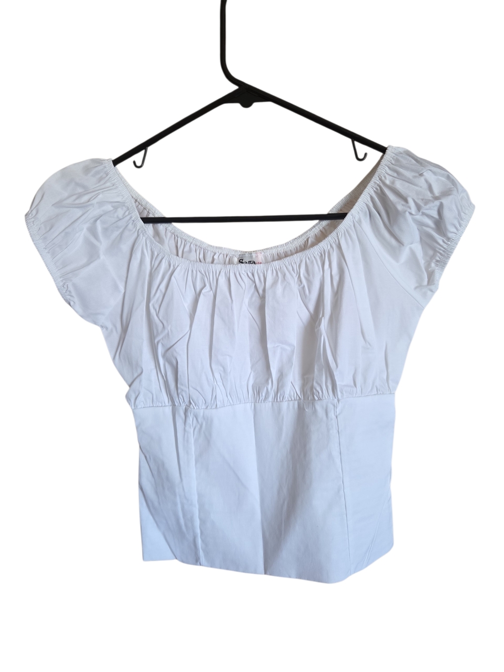 Retro White Puff Sleeve Women’s Peasant Top Rockabilly